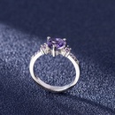 zircon heartshaped amethyst ring European fashion purple zircon ring jewelrypicture9