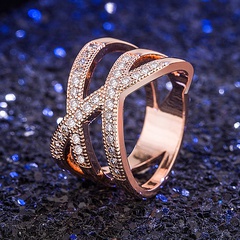 cross ring European and American temperament cross micro-inlaid zircon index finger ring jewelry