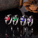 European and American simple microinlaid zircon platinumplated ruby ring amethyst ringpicture8