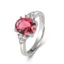 European and American simple microinlaid zircon platinumplated ruby ring amethyst ringpicture7