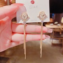 Fashion tassel flower long chain ear chain copper earrings wholesalepicture9