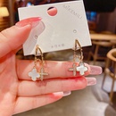 Fashion super flashing flower shell cross copper earrings wholesalepicture6