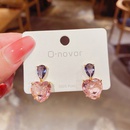 Fashion transparent pink highquality crystal heartshape copper earrings wholesalepicture8