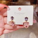 Fashion transparent pink highquality crystal heartshape copper earrings wholesalepicture7