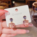 Fashion transparent pink highquality crystal heartshape copper earrings wholesalepicture9