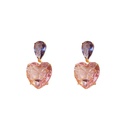 Fashion transparent pink highquality crystal heartshape copper earrings wholesalepicture11