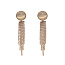 Fashion long chain tassel geometric copper inlaid zircon earrings wholesalepicture11
