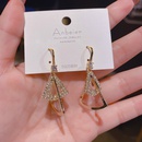 Fashion geometric triangle threedimensional tower copper inlaid zircon earrings wholesalepicture7