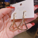 Fashion geometric triangle threedimensional tower copper inlaid zircon earrings wholesalepicture9