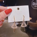Fashion geometric triangle threedimensional tower copper inlaid zircon earrings wholesalepicture11