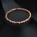 Rectangular zircon inlaid with platinum color protection copper braceletpicture5