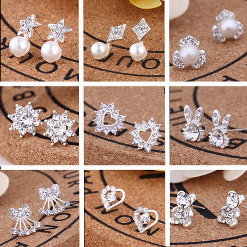 Versin coreana de aretes INS nuevos aretes de diamantes de perlas pequeos aretes de joyera NHQIY479304