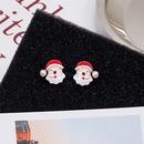 New Santa Claus Asymmetrical Earrings Korea Snowflake Elk Bell Dripping Oil Earringspicture4