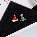 New Santa Claus Asymmetrical Earrings Korea Snowflake Elk Bell Dripping Oil Earringspicture5