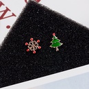 New Santa Claus Asymmetrical Earrings Korea Snowflake Elk Bell Dripping Oil Earringspicture6