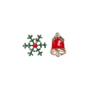 New Santa Claus Asymmetrical Earrings Korea Snowflake Elk Bell Dripping Oil Earringspicture7