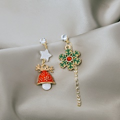 Fashion Long Tassel Asymmetric Dripping Glaze Geometric Multi-deformation Colorful Christmas Earrings