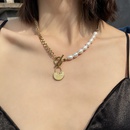 titanium steel necklace freshwater pearl pendant simple clavicle chainpicture7