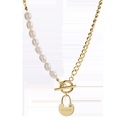 titanium steel necklace freshwater pearl pendant simple clavicle chainpicture11