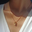 copper inlaid zircon fawn pendant necklace simple clavicle chainpicture9