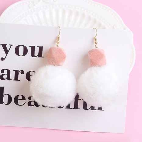New candy color with hair ball earrings ball earrings female wholesale's discount tags