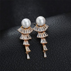 Fashion long pearl earrings zircon earrings tassel earrings wholesale