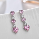 heart shape earrings copper inlaid zircon crystal Korean fashion earringspicture8