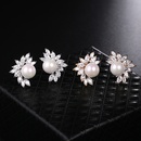 Flower Earrings Horse Eye Zircon Korean Fashion Pearl Earrings Jewelry Wholesalepicture7