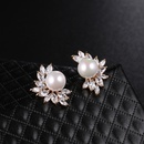 Flower Earrings Horse Eye Zircon Korean Fashion Pearl Earrings Jewelry Wholesalepicture8
