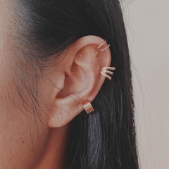New creative simple non-pierced ear bone clip five-piece hollow multi-layer earrings wholesale