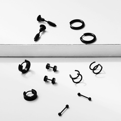 C-shaped ear clips stainless steel screw dumbbell earrings wholesale