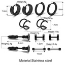Cshaped ear clips stainless steel screw dumbbell earrings wholesalepicture9