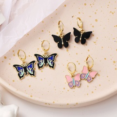 new butterfly earrings creative simple personality pink butterfly earrings wholesale