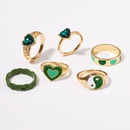 inlaid rhinestone heart ring wholesale Tai Chi love drop oil ring set of 6picture11