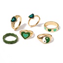 inlaid rhinestone heart ring wholesale Tai Chi love drop oil ring set of 6picture14
