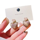 Korean version of autumn and winter plaid love earrings simple personality fabric fashion earrings wholesalepicture7