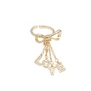 European and American fashion tassel chain letter bow LOVE copper ringpicture10