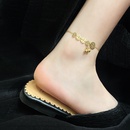 Korean titanium steel geometric bell pendent anklet fashion foot jewelry wholesalepicture8