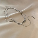 hiphop trend titanium steel necklace tassel pendant doublelayer clavicle chainpicture9