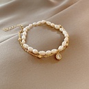 Korean fashion simple pearl bracelet female double layered copper zircon bracelet wholesalepicture7