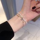 Korean fashion simple pearl bracelet female double layered copper zircon bracelet wholesalepicture8
