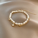 Korean fashion simple pearl bracelet female double layered copper zircon bracelet wholesalepicture9
