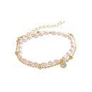 Korean fashion simple pearl bracelet female double layered copper zircon bracelet wholesalepicture10