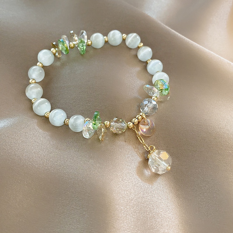 Fashion Simple Bracelet Female Green Crystal Opal Bracelet Hand Jewelry Wholesale