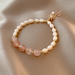Korean fashion freshwater pearl bracelet retro crystal bracelet six-pointed star zircon bracelet