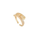 Koreanischer Stil geometrischer Zirkon Reiverschluss offener Ring Mode trendiger Kupfer Fingerring Grohandelpicture10