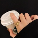 Koreanischer Stil geometrischer Zirkon Reiverschluss offener Ring Mode trendiger Kupfer Fingerring Grohandelpicture11