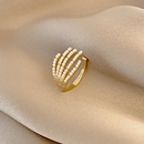 Korean creative ring female trend pearl open copper index finger ring wholesalepicture7