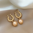 retro circle twist pearl pendant copper earrings wholesalepicture11
