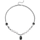 Niche Light Luxury Black Gem Pendant Trendy Hip Hop Pearl Titanium Steel Necklacepicture7